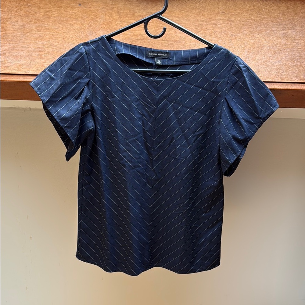 Banana Republic Blue Puff Sleeve Blouse